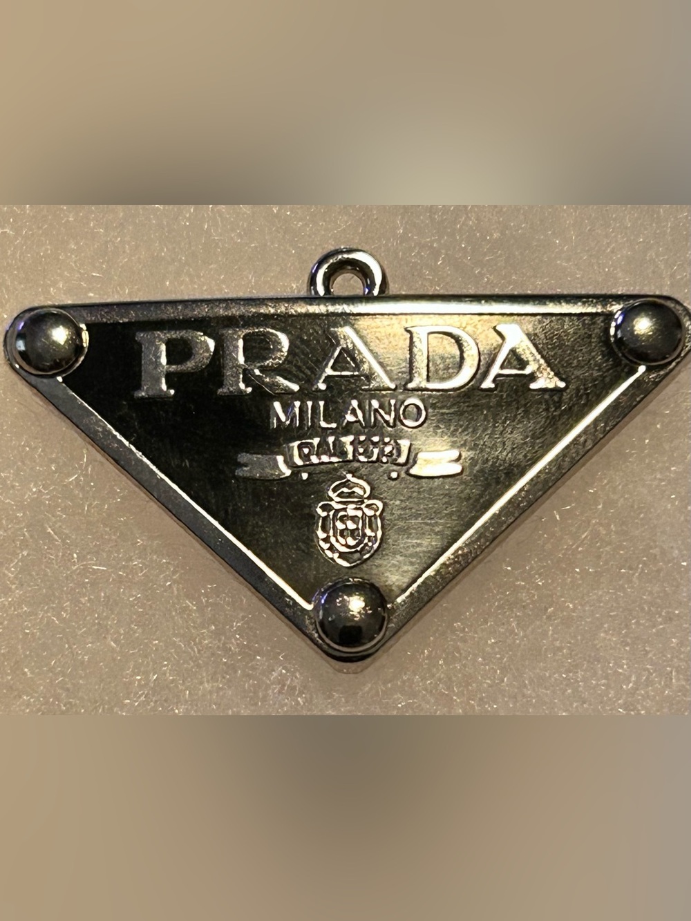 AUTHENTIC 925 STERLING SILVER PRADA CHARM FOR NECKLACE/LIKE NEW/3.5cm WIDE!